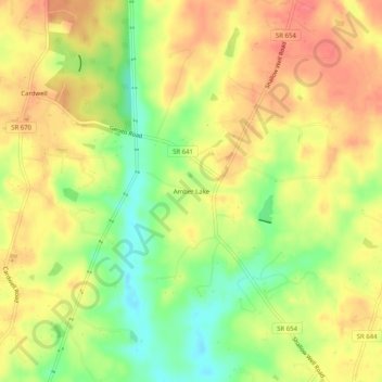 Amber Lake topographic map, elevation, terrain