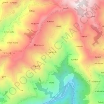 mantholi topographic map, elevation, terrain