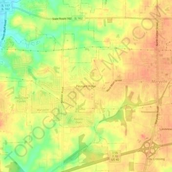 Pleasant Ridge topographic map, elevation, terrain