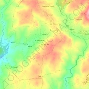 Casal de Cima topographic map, elevation, terrain
