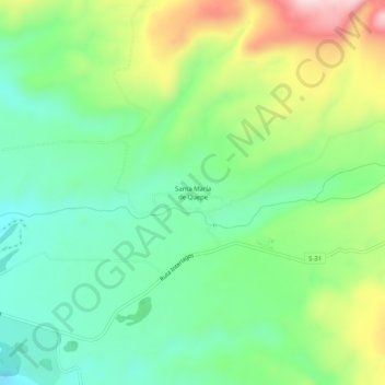 Santa María de Quepe topographic map, elevation, terrain
