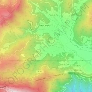 Campeã topographic map, elevation, terrain