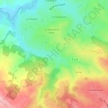 Langély topographic map, elevation, terrain