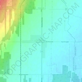 Notre-Dame de Lourdes topographic map, elevation, terrain