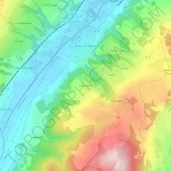 La Brisière topographic map, elevation, terrain