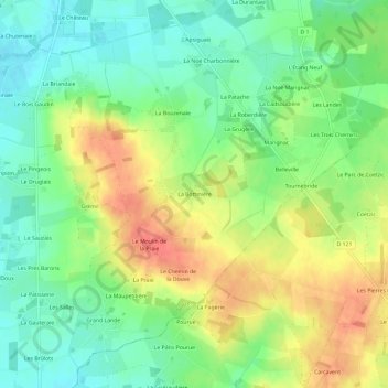 La Bottinière topographic map, elevation, terrain