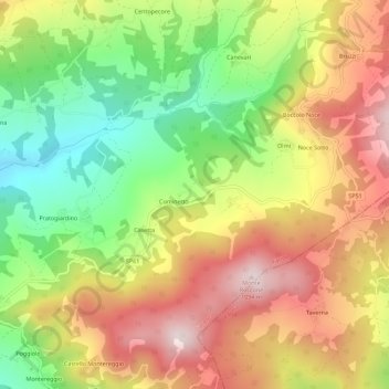Comineto topographic map, elevation, terrain