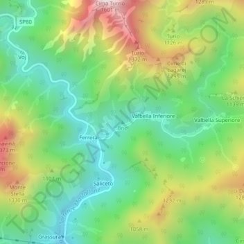Bric topographic map, elevation, terrain