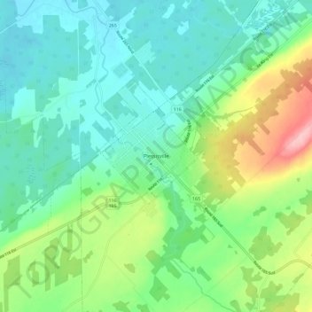 Plessisville topographic map, elevation, terrain