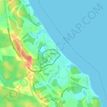 Desaru topographic map, elevation, terrain