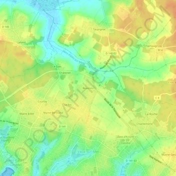 Beaulieu topographic map, elevation, terrain