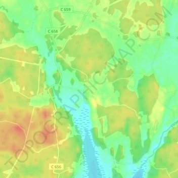 Frötuna topographic map, elevation, terrain