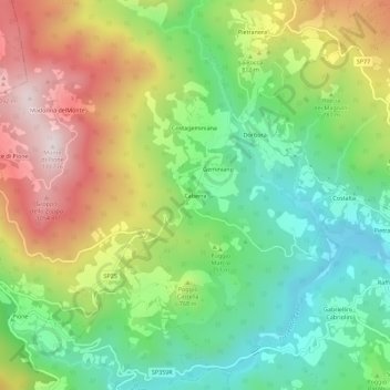 Caberra topographic map, elevation, terrain