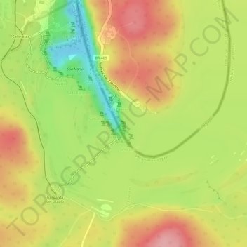 Iguazu Falls topographic map, elevation, terrain