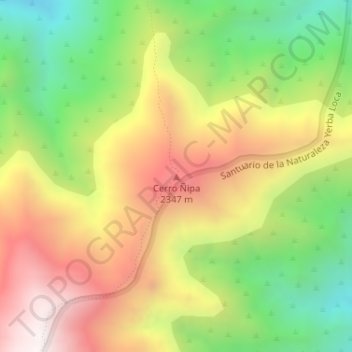 Cerro Ñipa topographic map, elevation, terrain