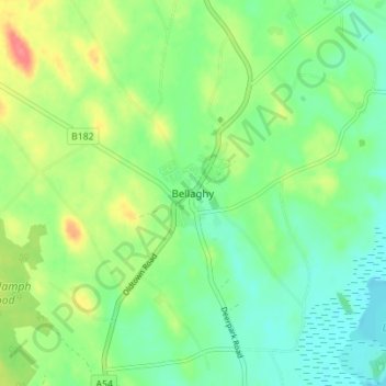 Bellaghy topographic map, elevation, terrain
