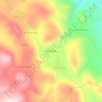 Marca Valle topographic map, elevation, terrain