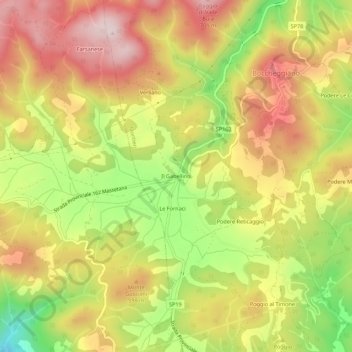 Il Gabellino topographic map, elevation, terrain