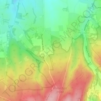 Bentley Copse topographic map, elevation, terrain