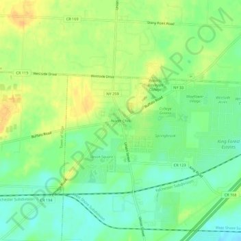 North Chili topographic map, elevation, terrain