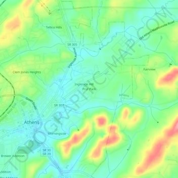 Prof Park topographic map, elevation, terrain