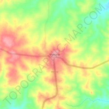 Metoro topographic map, elevation, terrain