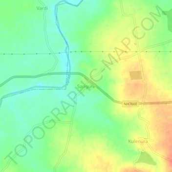 Sangura topographic map, elevation, terrain