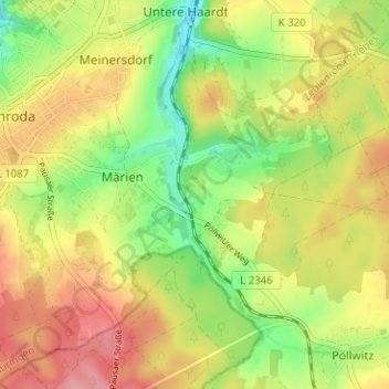 Pfefferleite topographic map, elevation, terrain