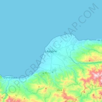 Léogâne topographic map, elevation, terrain