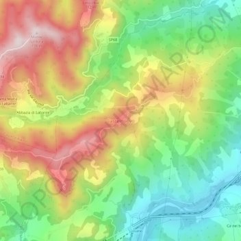 Castelnuovo topographic map, elevation, terrain