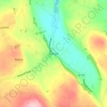 Glenoe topographic map, elevation, terrain