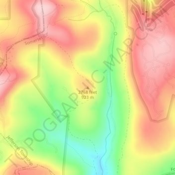 2768 feet topographic map, elevation, terrain