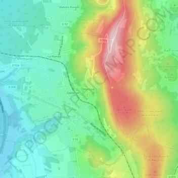 Mont-July topographic map, elevation, terrain