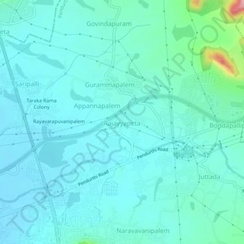 Rajayyapeta topographic map, elevation, terrain