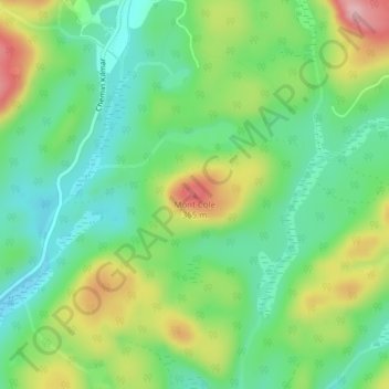Mont Cole topographic map, elevation, terrain