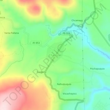 Chanquil topographic map, elevation, terrain