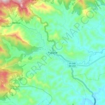 Piquete topographic map, elevation, terrain