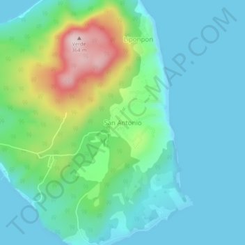 San Antonio topographic map, elevation, terrain