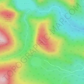 Rivière-Bonjour topographic map, elevation, terrain