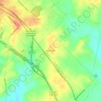 McDonald topographic map, elevation, terrain