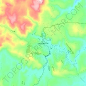 Maclear (Nqanqarhu) topographic map, elevation, terrain