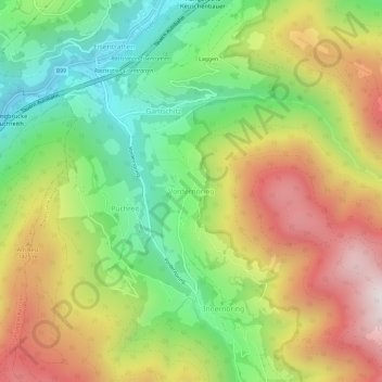 Vordernöring topographic map, elevation, terrain