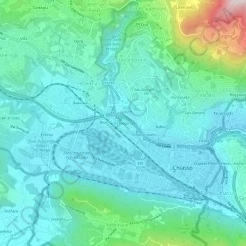 Pontegana topographic map, elevation, terrain
