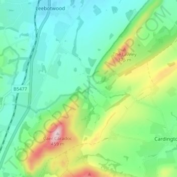 Comley topographic map, elevation, terrain