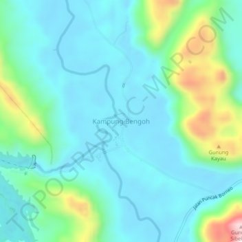 Kampung Bengoh topographic map, elevation, terrain