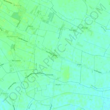 Miega topographic map, elevation, terrain