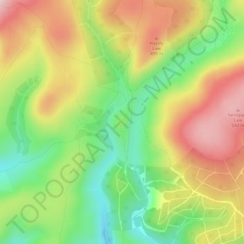 The Middle topographic map, elevation, terrain