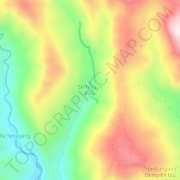Sri Telipok Baru topographic map, elevation, terrain