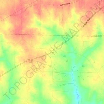 Joppa topographic map, elevation, terrain