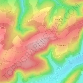 Rangier du Fay topographic map, elevation, terrain